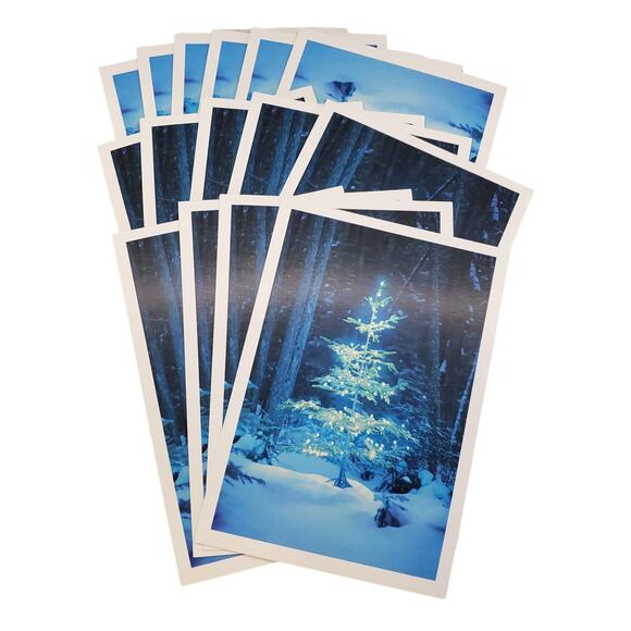 Vintage Hallmark Christmas Cards Blue Christmas Tree Sparkles Diana Manning - Picture 11 of 11